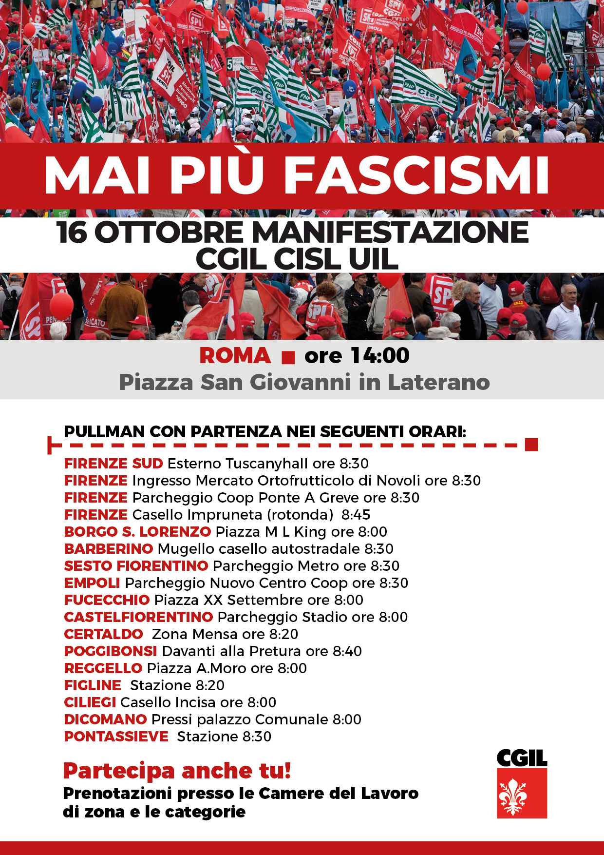 Mai più fascismi, Roma 16 ottobre 