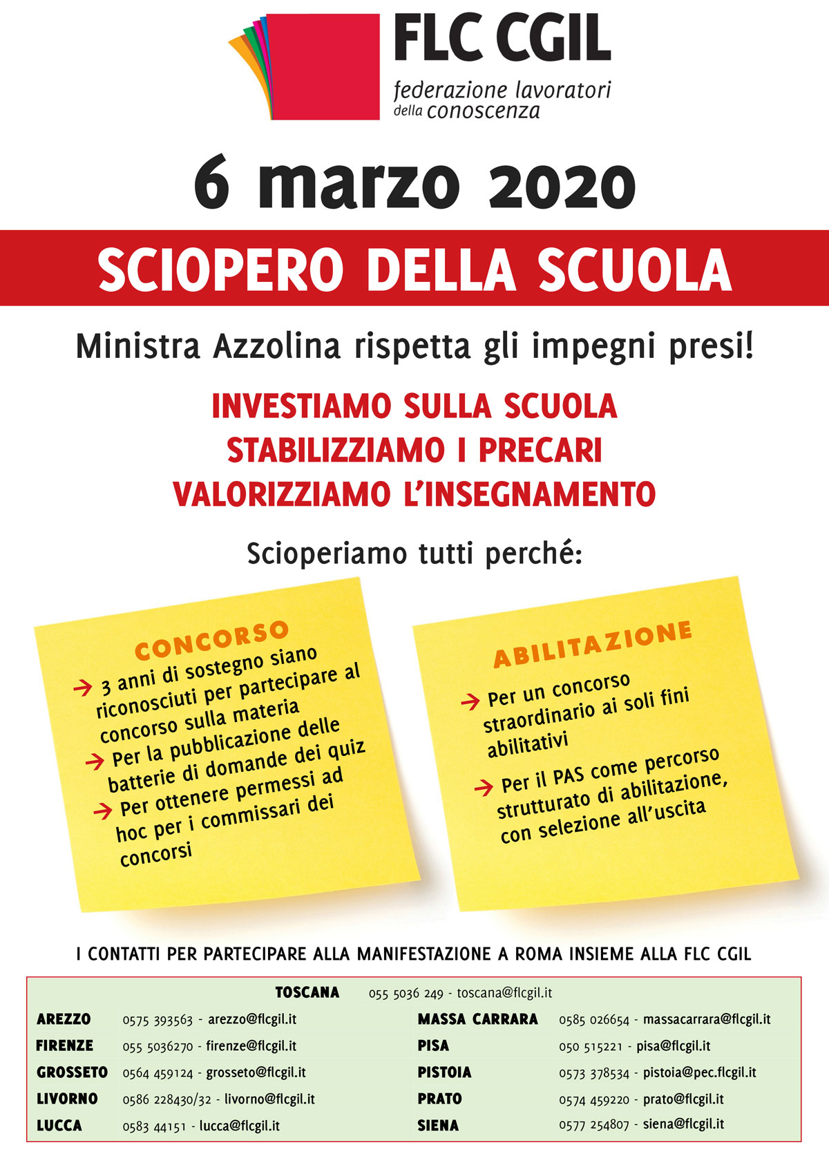 Sciopero 6 marzo | Investiamo sulla scuola, stabilizziamo i precari, valorizziamo l'insegnamento