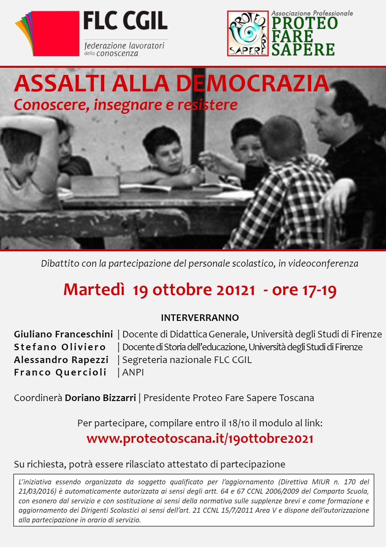 Assalti alla democrazia - VIDEOCONFERENZA Mart. 19/10 ore 17