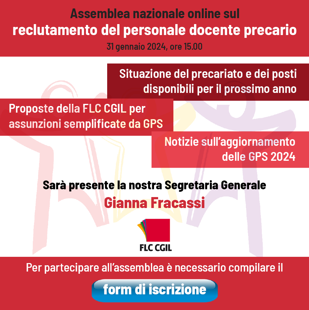 Merc. 31/1 - Assemblea online sul reclutamento del personale precario