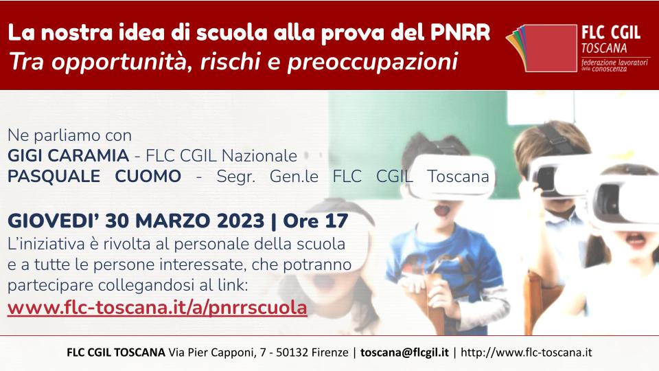 Giov. 30/3 h. 17 | La nostra idea di scuola alla prova del PNRR