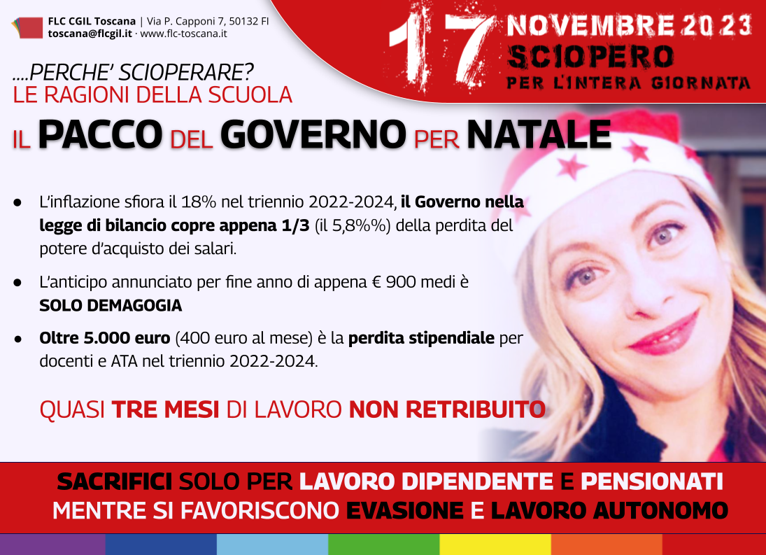 Venerdì 17 novembre | SCIOPERO nazionale del settore conoscenza - MANIFESTAZIONE A FIRENZE