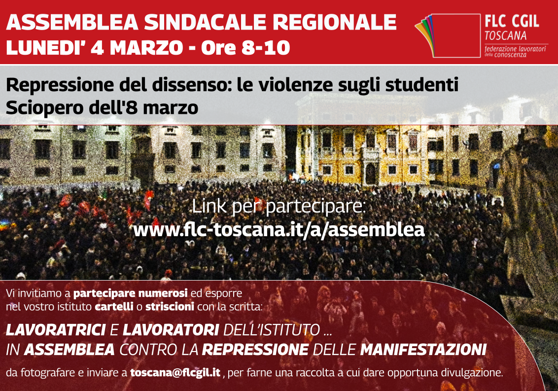 Lun. 4/3 ore 8 | Assemblea Sindacale Regionale 