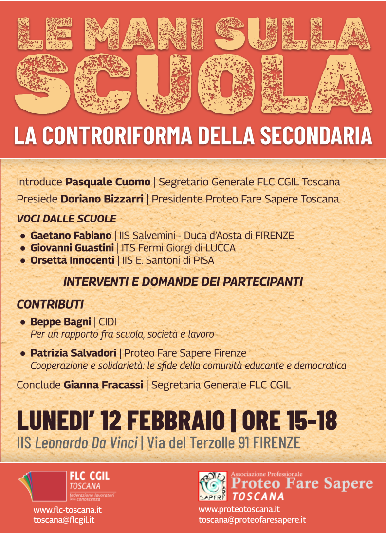 Lun. 12/2 h 15 | Le mani sulla scuola