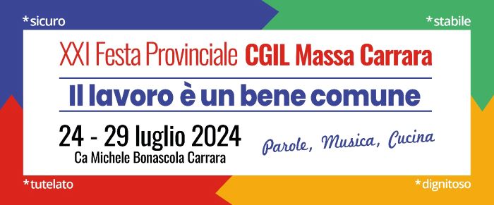 24-29/7 "Il lavoro è un bene comune"
