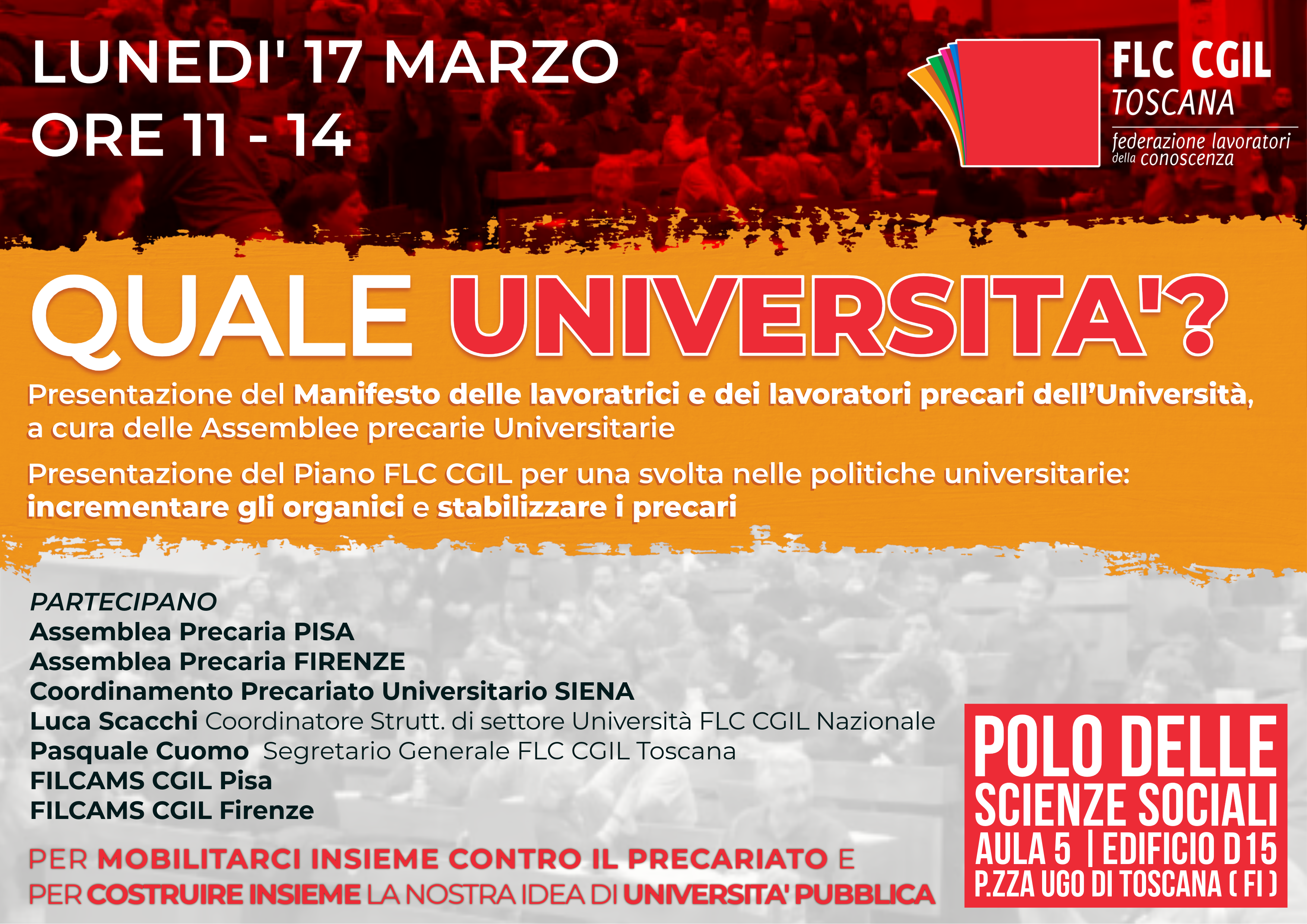 Lun. 17/3 h 11 - Polo Scienze Sociali FIRENZE | Quale università? 