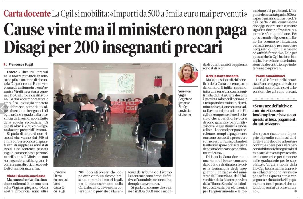 Bonus docenti: oltre 200 ricorsi vinti, ma il ministero non paga