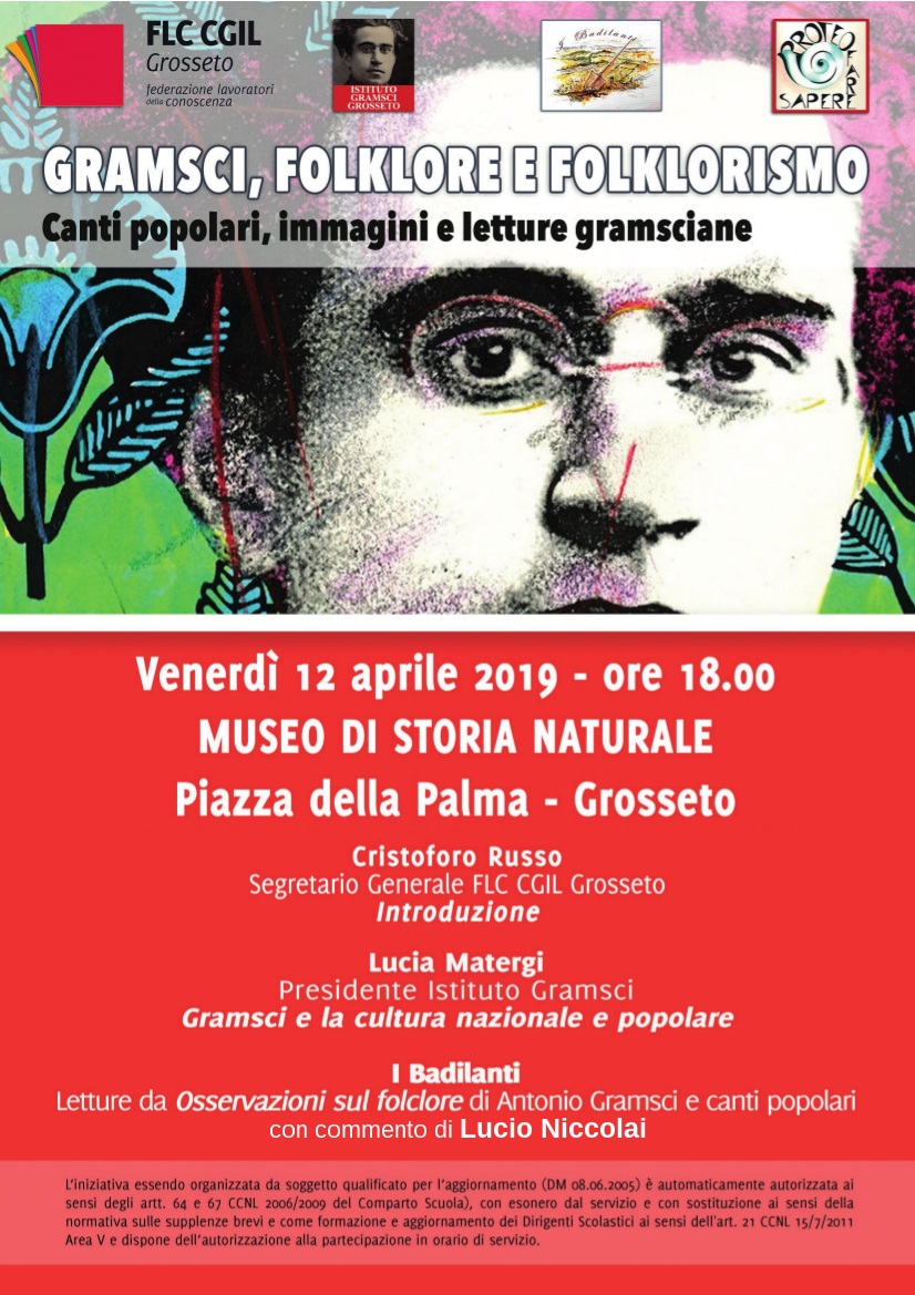 Gramsci, folklore e folklorismo - Grosseto 12 aprile 2019 h 18:00