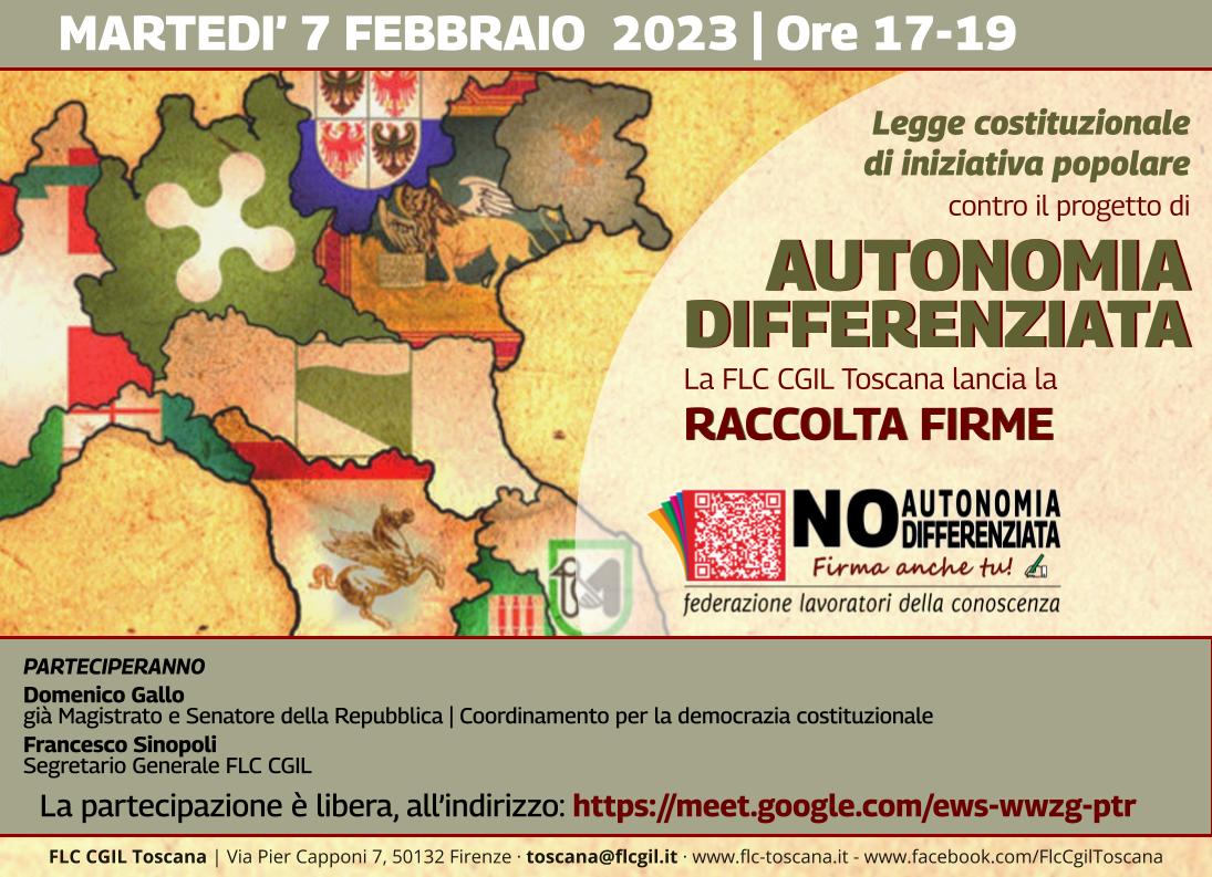 Contro il progetto di Autonomia Differenziata lancio delle firme per la Legge di iniziativa popolare