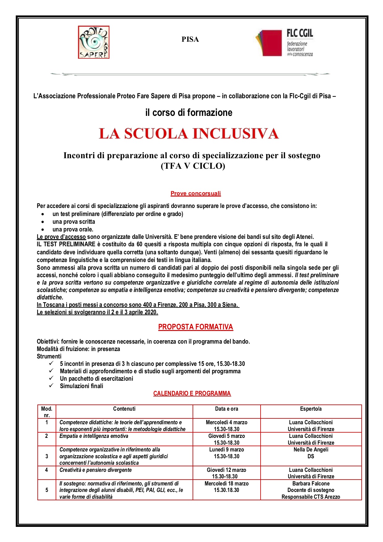 Corso TFA sostegno