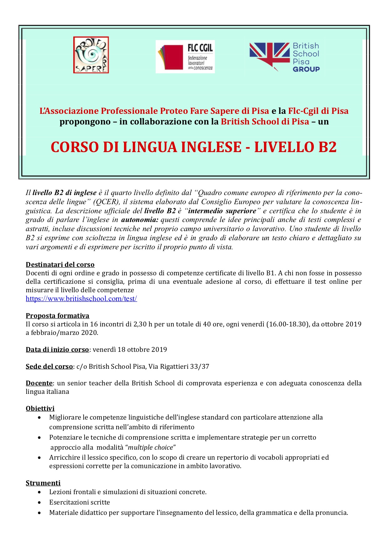 Certifica il tuo inglese con noi!